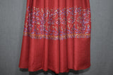 Embroidered fine wool stole 28x80 inch