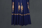 Embroidered fine wool blue stole 28x80 inch