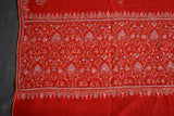 Embroidered pashmina red boti palla shawl 40X80 inch