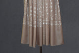 Embroidered fine wool stole 28x80 inch