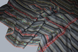 Fine wool Embroidered womens stripe shawl 40"x80"