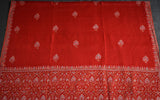 Embroidered pashmina red boti palla shawl 40X80 inch