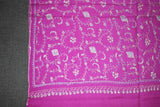 Embroidered fine wool stole 28x80 inch