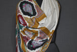 Embroidered fine wool stole 28"x80" print kalamkari