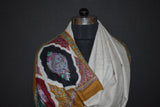 Embroidered fine wool stole 28"x80" print kalamkari