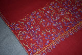 Embroidered fine wool stole 28x80 inch