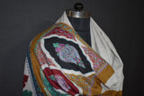 Embroidered fine wool stole 28"x80" print kalamkari