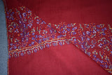 Embroidered fine wool stole 28x80 inch