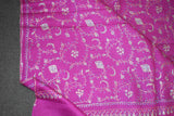 Embroidered fine wool stole 28x80 inch