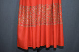 Embroidered fine wool stole 28x80 inch