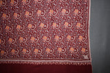 Pashmina Hand maroon embroidered shawl 40"x80"