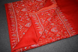 Embroidered pashmina red boti palla shawl 40X80 inch
