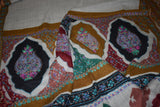Embroidered fine wool stole 28"x80" print kalamkari