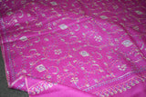 Embroidered fine wool stole 28x80 inch