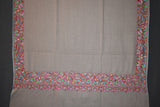 Pashmina Hand embroidered designdar shawl 40X80 inch