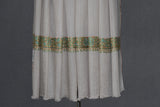 Embroidered fine wool stole 28x80 inch