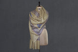 Embroidered fine wool stole 28x80 inch