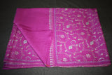 Embroidered fine wool stole 28x80 inch