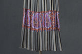 hand embroidered shawl fine wool striped 40x80 inch