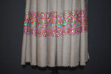 Pashmina Hand embroidered designdar shawl 40X80 inch