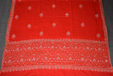 Embroidered pashmina red boti palla shawl 40X80 inch