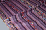 Fine wool Embroidered stripes shawl 40"x80"