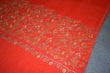 Embroidered fine wool stole 28x80 inch