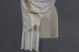 Embroidered fine wool stole 28x80 inch