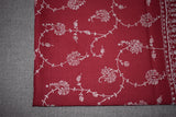 Embroidered fine wool maroon stole 28x80 inch