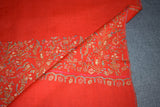 Embroidered fine wool stole 28x80 inch