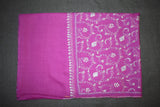 Embroidered fine wool stole 28x80 inch
