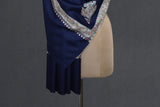 Embroidered fine wool blue stole 28x80 inch