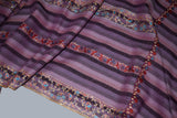 Fine wool Embroidered stripes shawl 40"x80"