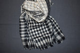 Pashmina handwoven check stole 28X80 inch