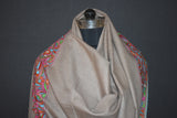 Pashmina Hand embroidered designdar shawl 40X80 inch