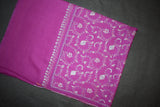 Embroidered fine wool stole 28x80 inch