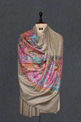 Hand embroidered pashmina shawl palla 40X80 inch