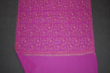 Embroidered fine wool purple stole 28x80 inch