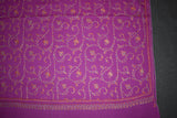 Embroidered fine wool purple stole 28x80 inch
