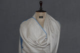 Embroidered fine wool stole 28x80 inch