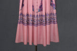 Embroidered fine wool pink stole 28x80 inch