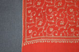 Embroidered fine wool stole 28x80 inch