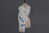 Embroidered fine wool stole 28x80 inch