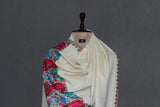 Pashmina hand embroidered shawl designdar 40x80 inch