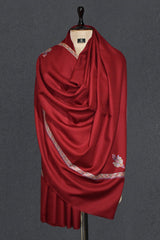 Hand embroidered pashmina shawl maroon 40X80 inch