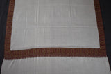 Embroidered pashmina white border shawl 40X80 inch