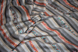 hand made Embroidered stripes shawl 40"x80"