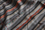 hand made Embroidered stripes shawl 40"x80"