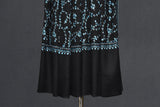 Embroidered fine wool black jall stole 28x80 inch