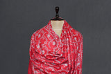 Pashmina hand embroidered red shawl 40X80 inch